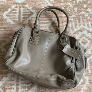 Danier leather handbag taupe